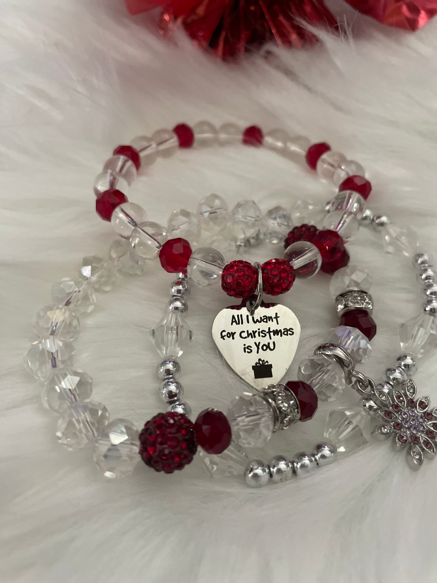 All I want for Christmas is you charm bracelet set