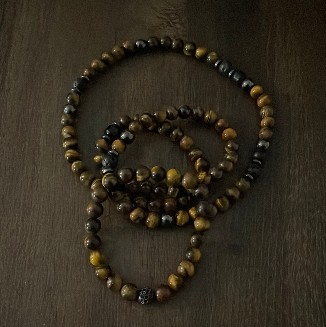 Tiger’s Eye necklace & bracelet set