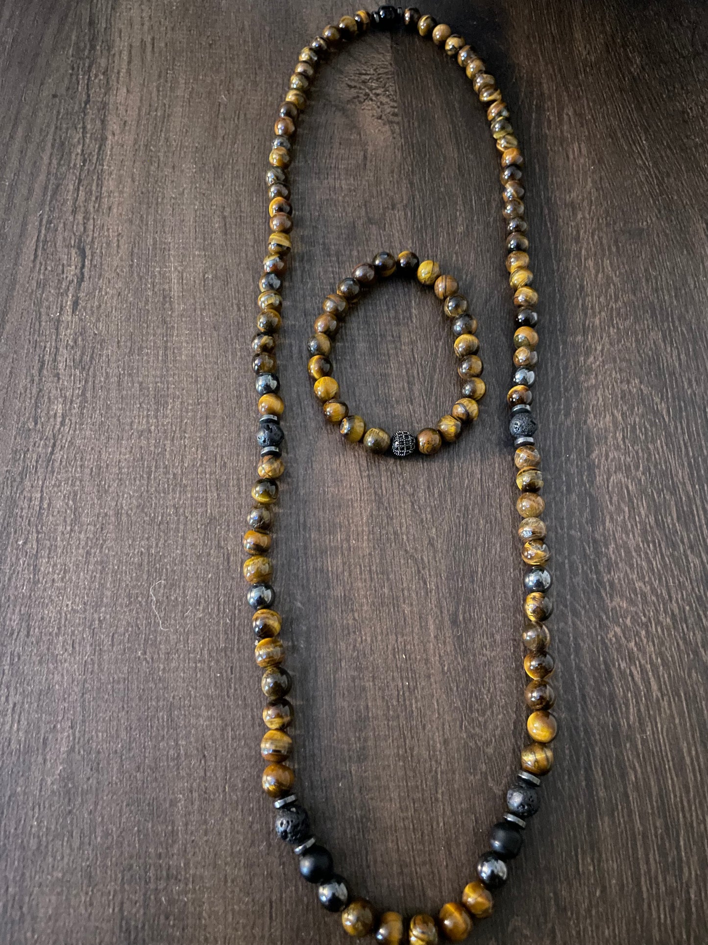 Tiger’s Eye necklace & bracelet set