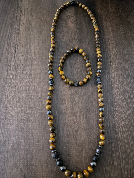 Tiger’s Eye necklace & bracelet set