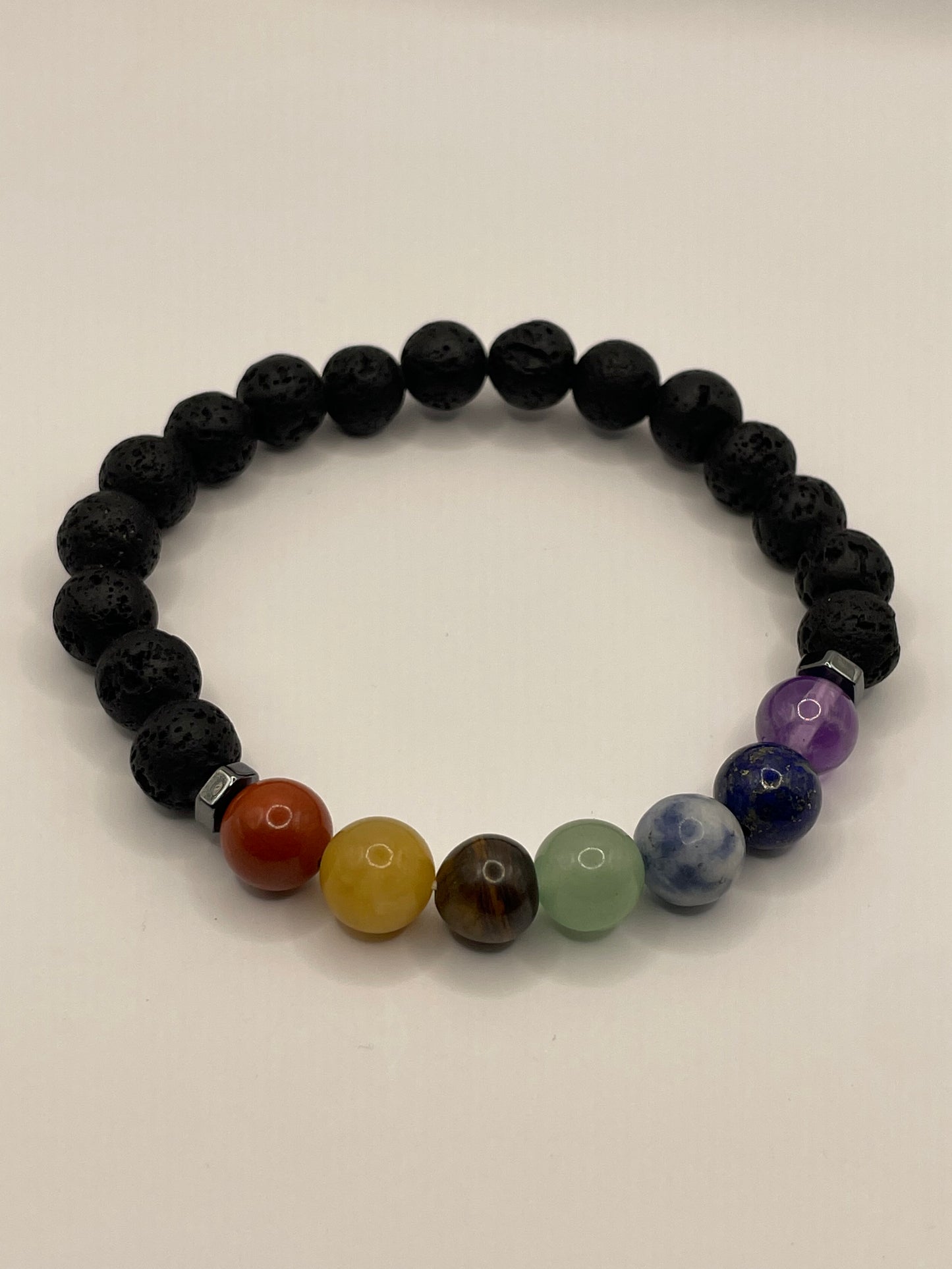 Chakra lava stone bracelet