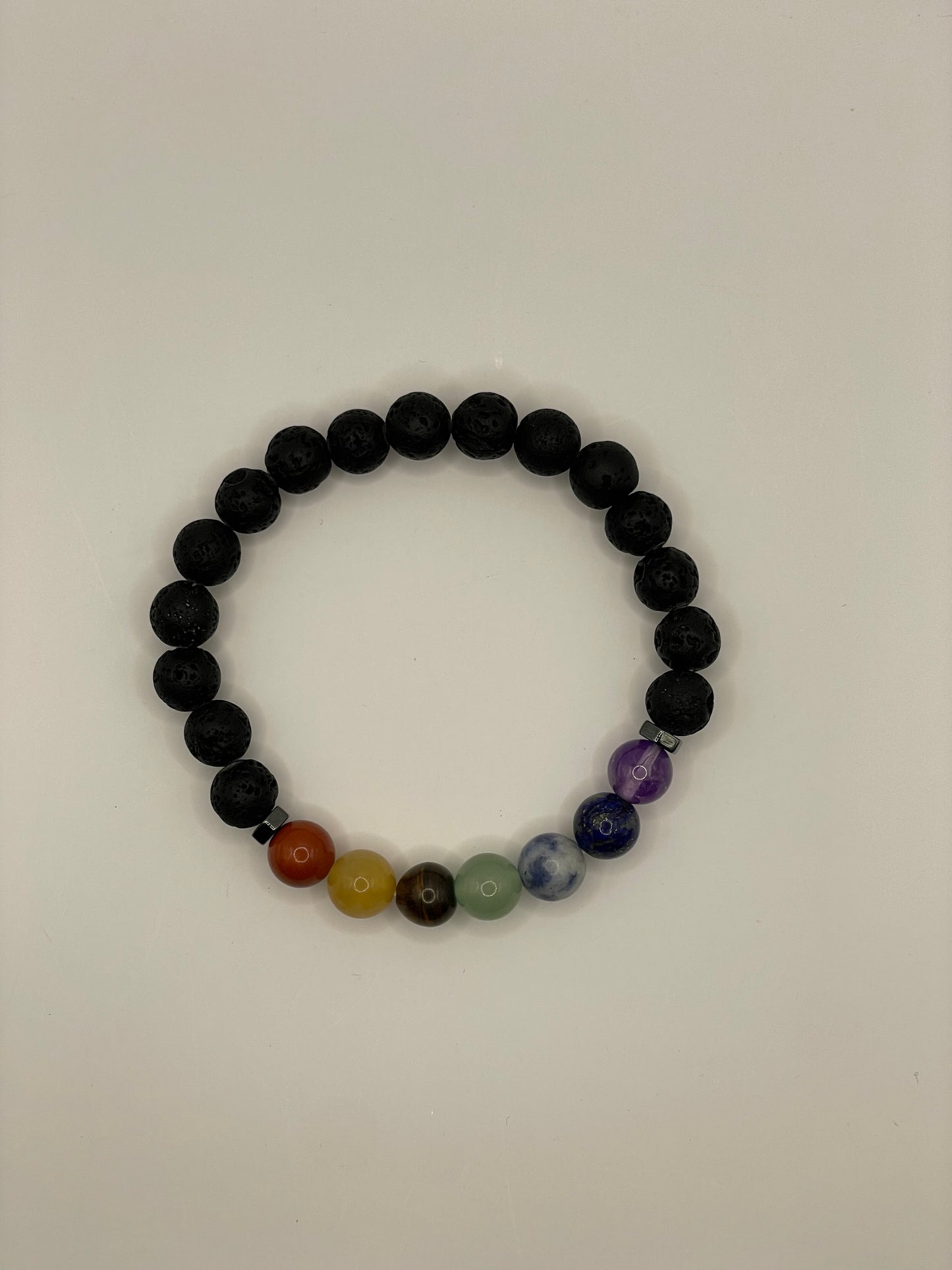 Chakra lava stone bracelet